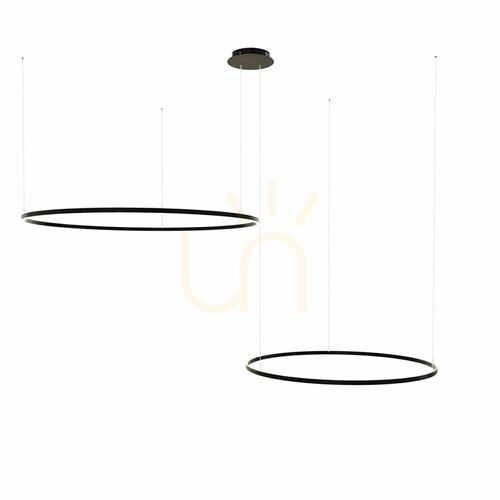 Kontrollera Pendellampa s.luce Ring LED svart 2 ljuspunkter dimbar Ø150 cm