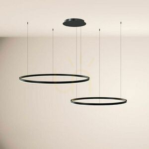 s.luce Ring excentrisk LED-pendellampa, guld, 2 ljuskällor, Ø60/40 cm small 1