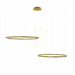 s.luce Ring excentrisk LED-pendellampa, guld, 2 ljuskällor, Ø60/40 cm small 12