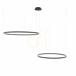 s.luce Ring excentrisk LED-pendellampa, guld, 2 ljuskällor, Ø60/40 cm small 6