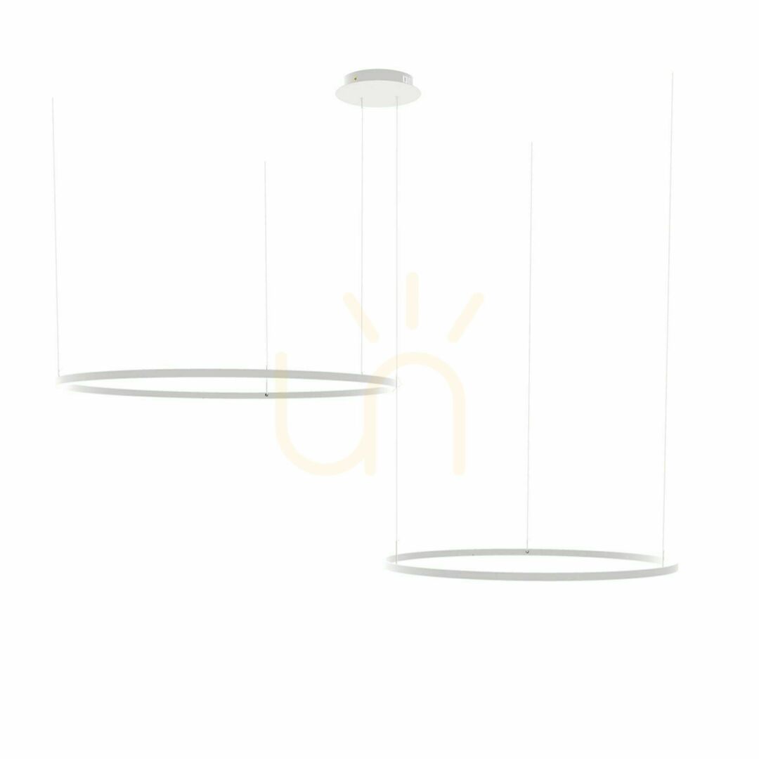 Utsikt Pendellampa s.luce Ring LED guld 2 ljuspunkter 80/60 cm dimbar Pendellampa s.luce Ring LED guld 2 ljuspunkter 80/60 cm dimbar