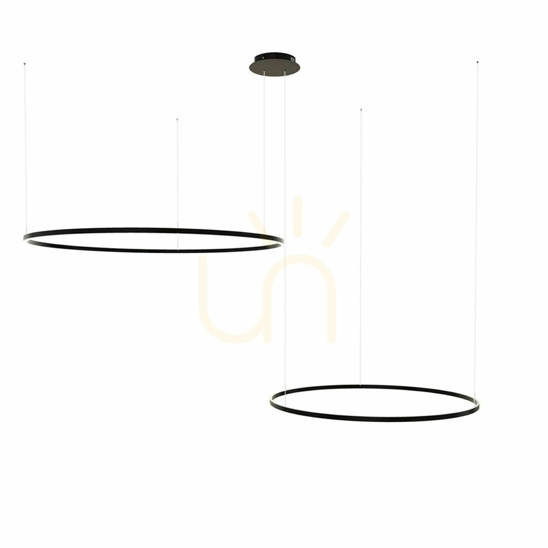 Utsikt Pendellampa s.luce Ring LED-ring 2-ljus excentrisk silver 100 cm Pendellampa s.luce Ring LED-ring 2-ljus excentrisk silver 100 cm