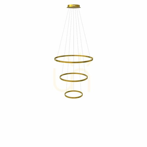 Kontrollera Ljuskrona s.luce Ring LED 3 ljuskällor gyllene, dimbar, 80/60/40 cm
