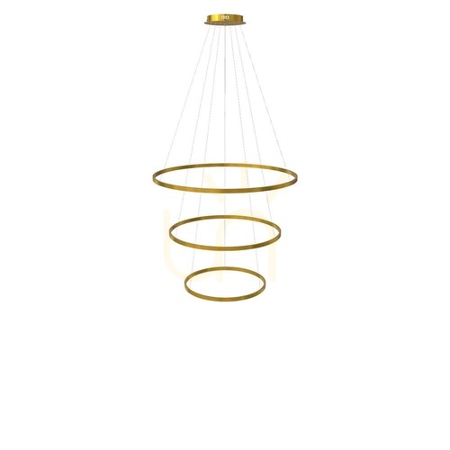 Kontrollera Ljuskrona s.luce Ring LED 3-ljus gyllene 100/80/60 cm dimbar