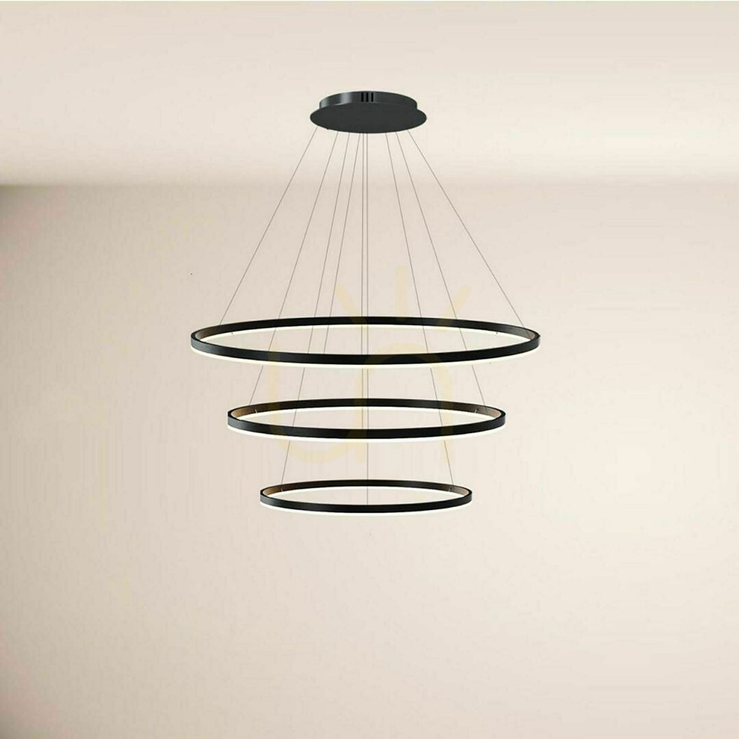 Utsikt Ljuskrona s.luce Ring LED 3-ljus gyllene dimbar 120 cm Ljuskrona s.luce Ring LED 3-ljus gyllene dimbar 120 cm