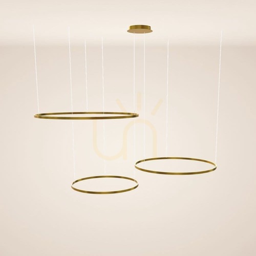 Kontrollera Ljuskrona s.luce Ring LED 3-ljus gyllene minimalistisk 120 cm