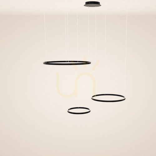 Kontrollera Ljuskrona s.luce Ring LED svart 3-ljus dimbar 80/60/40 cm