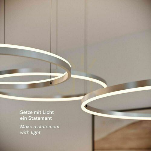 Kontrollera Ljuskrona s.luce Ring LED 3-ljus svart rund 100/80/60 cm dimbar