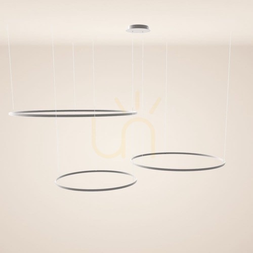 Kontrollera Ljuskrona s.luce Ring LED 3-armad silver 120 cm dimbar varmvit