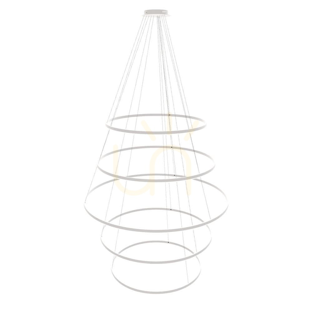 Kontrollera Ljuskrona s.luce Ring LED vit 5-ljus 3000K dimbar rund 150 cm Ljuskrona s.luce Ring LED vit 5-ljus 3000K dimbar rund 150 cm