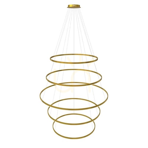 Kontrollera Ljuskrona s.luce Ring LED gyllene 5-ljus 150 cm dimbar 3000 K
