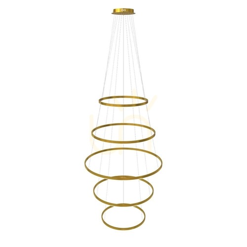 Kontrollera Ljuskrona s.luce Ring LED 5-armad gyllene dimbar 3000K