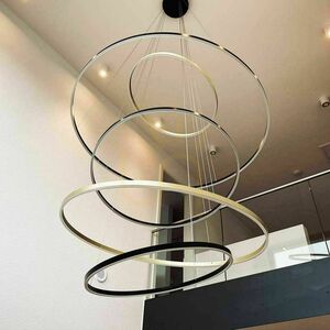 s.luce Ring LED-pendellampa med 5 ringar, centrisk, aluminium, Ø 100/120/150/120/100 cm small 10