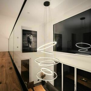 s.luce Ring LED-pendellampa med 5 ringar, centrisk, aluminium, Ø 100/120/150/120/100 cm small 11