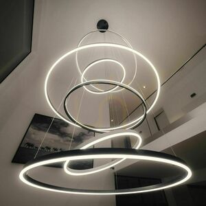 s.luce Ring LED-pendellampa med 5 ringar, centrisk, aluminium, Ø 100/120/150/120/100 cm small 12