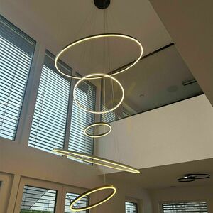 s.luce Ring LED-pendellampa med 5 ringar, centrisk, aluminium, Ø 100/120/150/120/100 cm small 13
