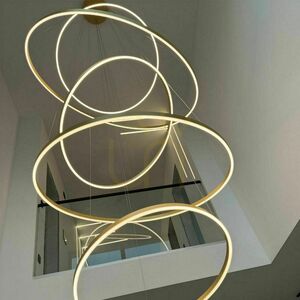s.luce Ring LED-pendellampa med 5 ringar, centrisk, aluminium, Ø 100/120/150/120/100 cm small 14