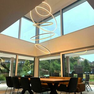s.luce Ring LED-pendellampa med 5 ringar, centrisk, aluminium, Ø 100/120/150/120/100 cm small 6