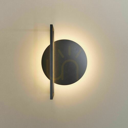 Kontrollera s.luce Artus LED-vägg- och taklampa, svart skiva Ø 30 cm, ram 45 cm, 36 W, 3000 K