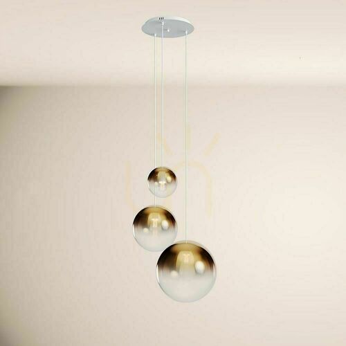 Kontrollera Ljuskrona s.luce Orb 3-armad rund gyllene glas metall moderna
