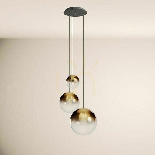 Kontrollera Ljuskrona s.luce Orb guld glas metall 3-armad modern rund