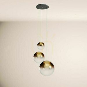 Ljuskrona s.luce Orb guld glas metall 3-armad modern rund small 0