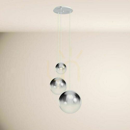 Kontrollera Ljuskrona s.luce Orb vit glas metall 3-ljus rund modern