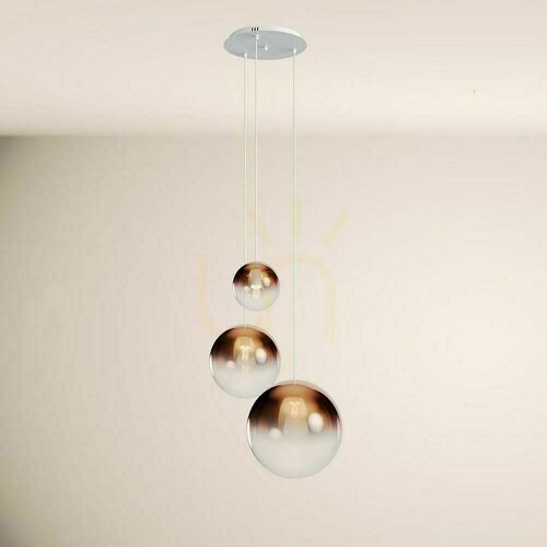 Kontrollera Pendellampa s.luce Orb Modular 3x E27 kopparfärgat glas metall