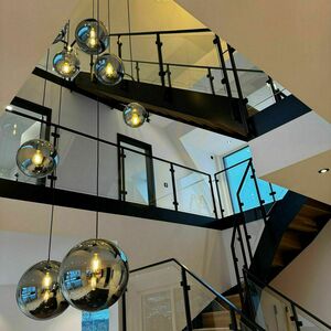 Ljuskrona s.luce Orb vit glas metall 5-armad rund modulär 6 Ljuskrona s.luce Orb vit glas metall 5-armad rund modulär small 6