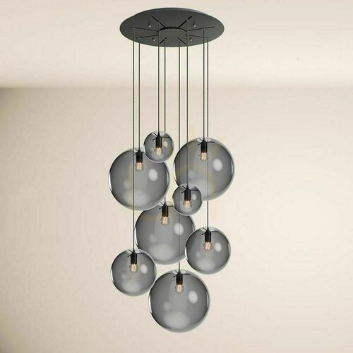 Kontrollera Ljuskrona s.luce Orb svart glas metall 8-armar rund modern