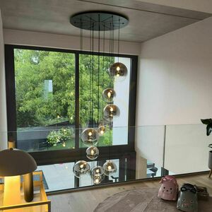 Ljuskrona s.luce Orb 12-ljus svart glas metall rund modern 1 Ljuskrona s.luce Orb 12-ljus svart glas metall rund modern small 1