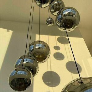 Pendellampa s.luce Orb Modular 12 ljuspunkter klarglas svart small 8