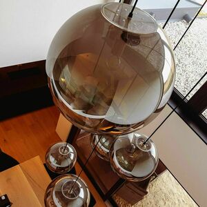 Pendellampa s.luce Orb Modular 12 ljuspunkter klarglas svart small 9