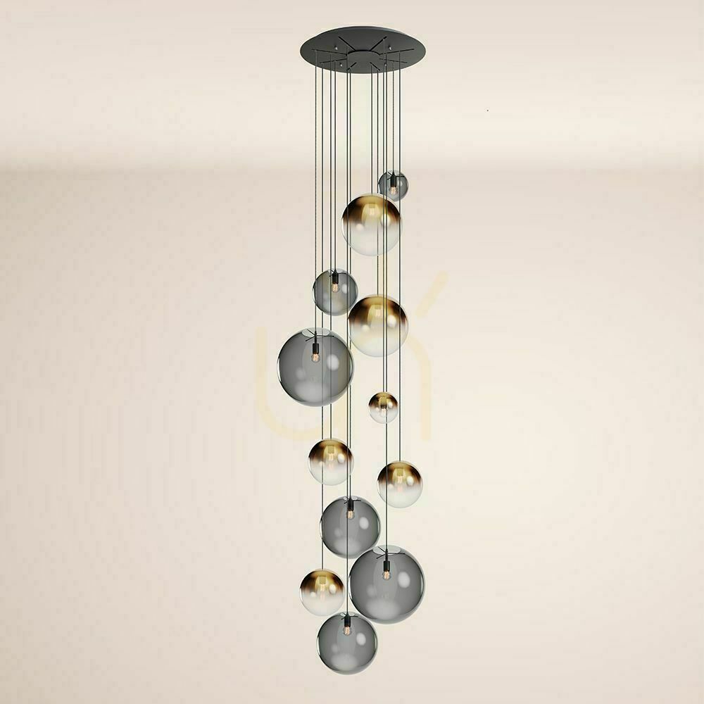 Kontrollera Ljuskrona s.luce Orb 12-armad gyllene glas metall modern rund 50 cm Ljuskrona s.luce Orb 12-armad gyllene glas metall modern rund 50 cm