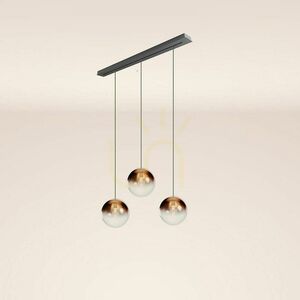 Ljuskrona s.luce Orb 3-ljus Ø30 cm vit glas metall för matsal small 9
