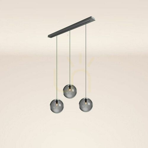 Kontrollera Ljuskrona s.luce Orb 3-ljus Ø30 cm rökig glas metall, modern