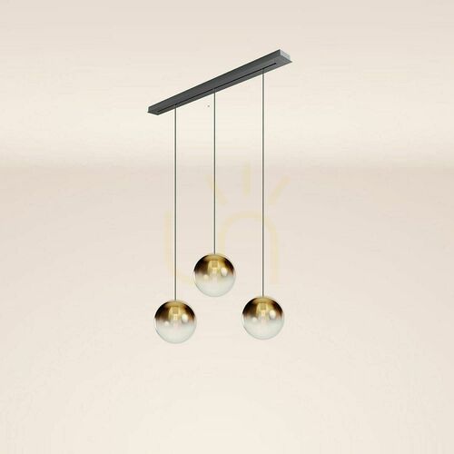 Kontrollera Ljuskrona s.luce Orb 3 lampor Ø30 cm gyllene glas metall för matsal
