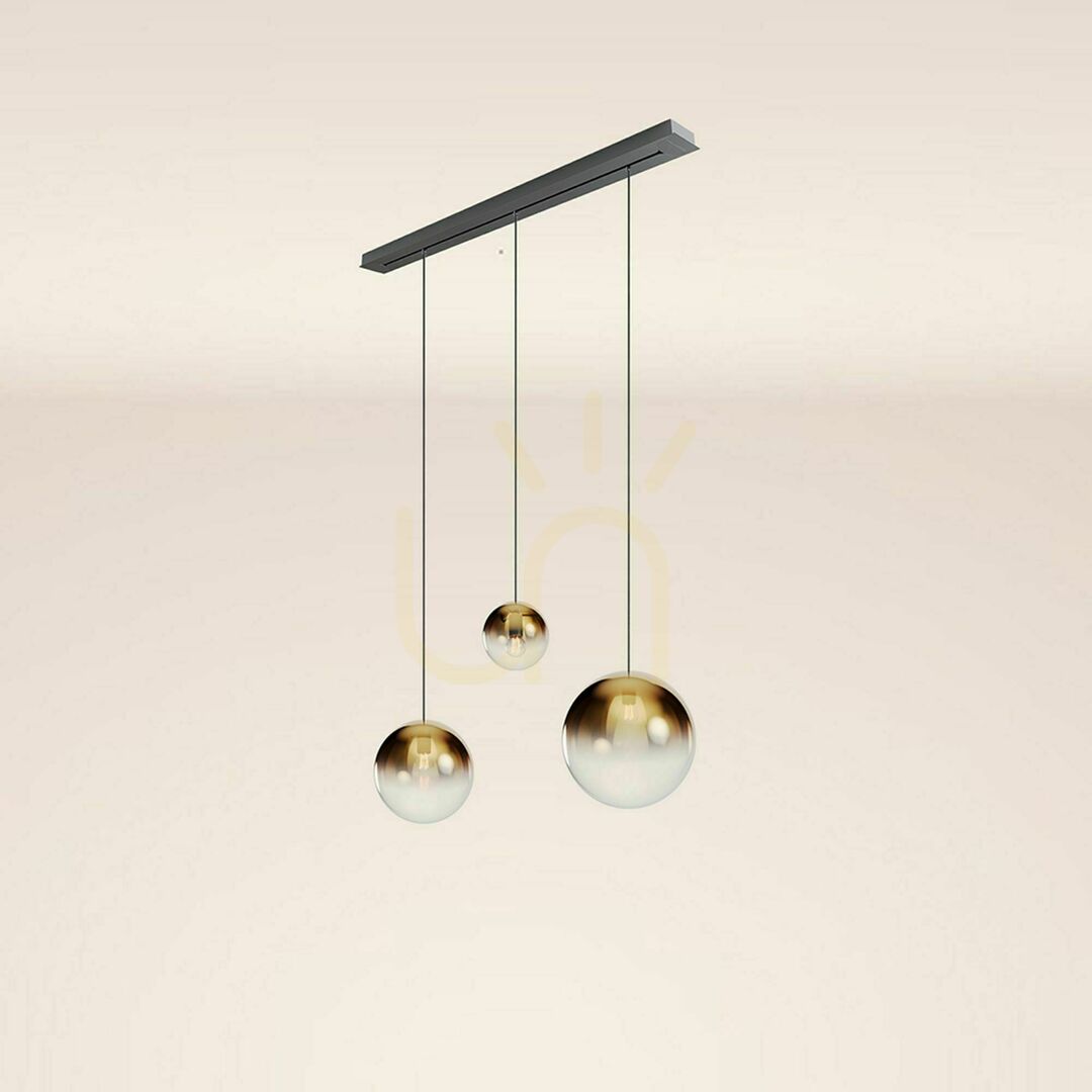 Kontrollera Ljuskrona s.luce Orb 3-ljus gyllene glas metall rund 20/30/40 cm Ljuskrona s.luce Orb 3-ljus gyllene glas metall rund 20/30/40 cm