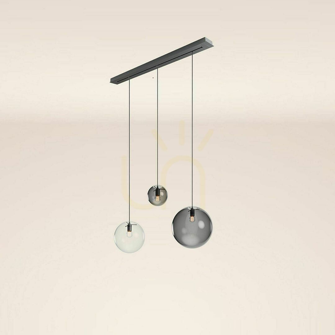 Utsikt Ljuskrona s.luce Orb 3-ljus rökig glas metall Ø40 cm Ljuskrona s.luce Orb 3-ljus rökig glas metall Ø40 cm