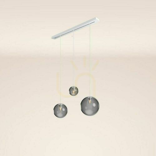Kontrollera Ljuskrona s.luce Orb 3-ljus rökig glas metall Ø40 cm