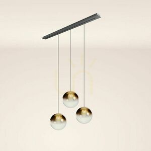 Ljuskrona s.luce Orb 3-armad rökfärgad glas metall E27 40 cm small 10