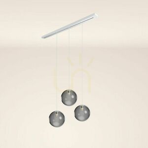 Ljuskrona s.luce Orb 3-armad rökfärgad glas metall E27 40 cm small 13
