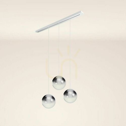 Kontrollera Ljuskrona s.luce Orb 3-armad rökfärgad glas metall E27 40 cm