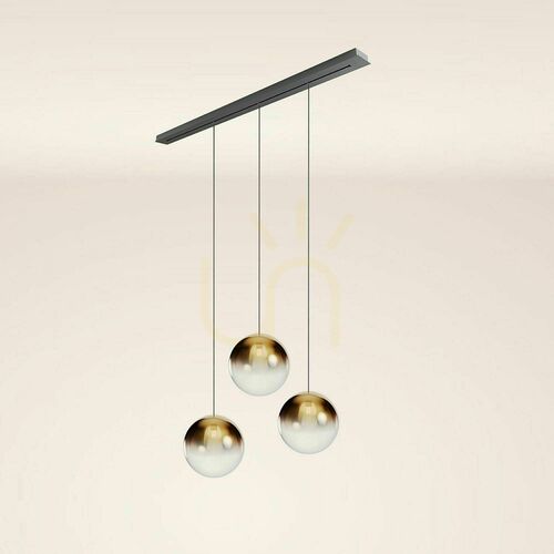 Kontrollera Ljuskrona s.luce Orb 3 lampor gyllene glas metall rund 40 cm
