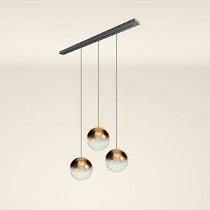 Ljuskrona s.luce Orb 3 lampor gyllene glas metall rund 40 cm small 9