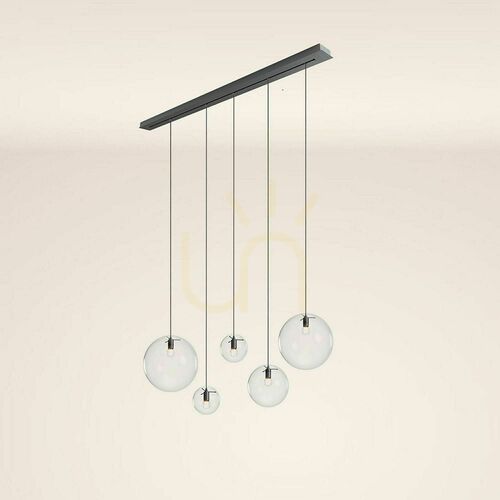 Kontrollera Ljuskrona s.luce Orb 5-ljus glas metall rund 40 cm till matsal