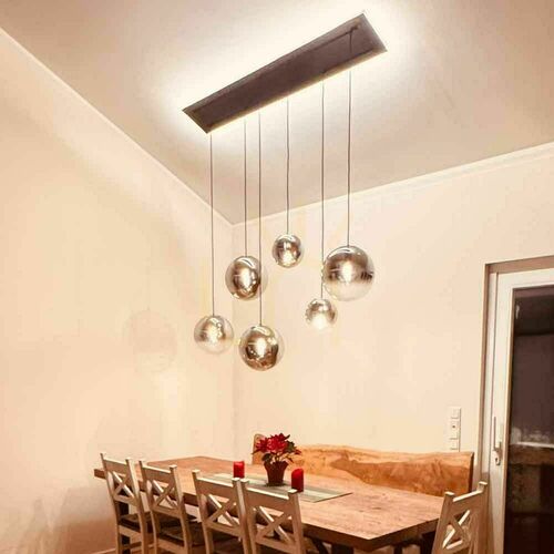Kontrollera Ljuskrona s.luce Orb 5-ljus gyllene glas metall rund för matsal 40 cm