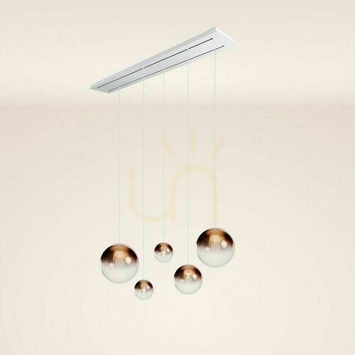 Kontrollera Ljuskrona s.luce Orb koppar glas metall 5-ljus modern rund E27 40 cm