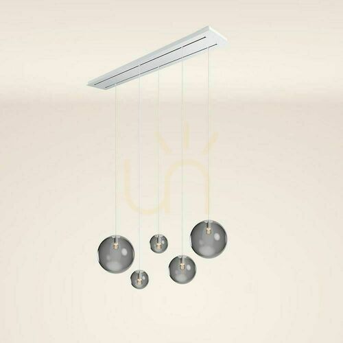 Kontrollera Ljuskrona s.luce Orb 5-armad rökig glas, rund, modern, 40 cm