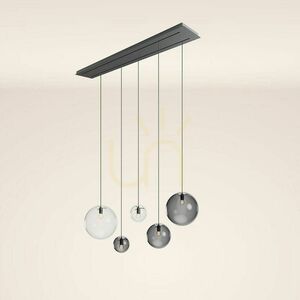 Ljuskrona s.luce Orb rökglas 5-arm 40 cm, modern, E27 small 11